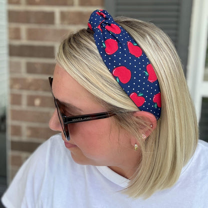 Navy & Red Apple Headband