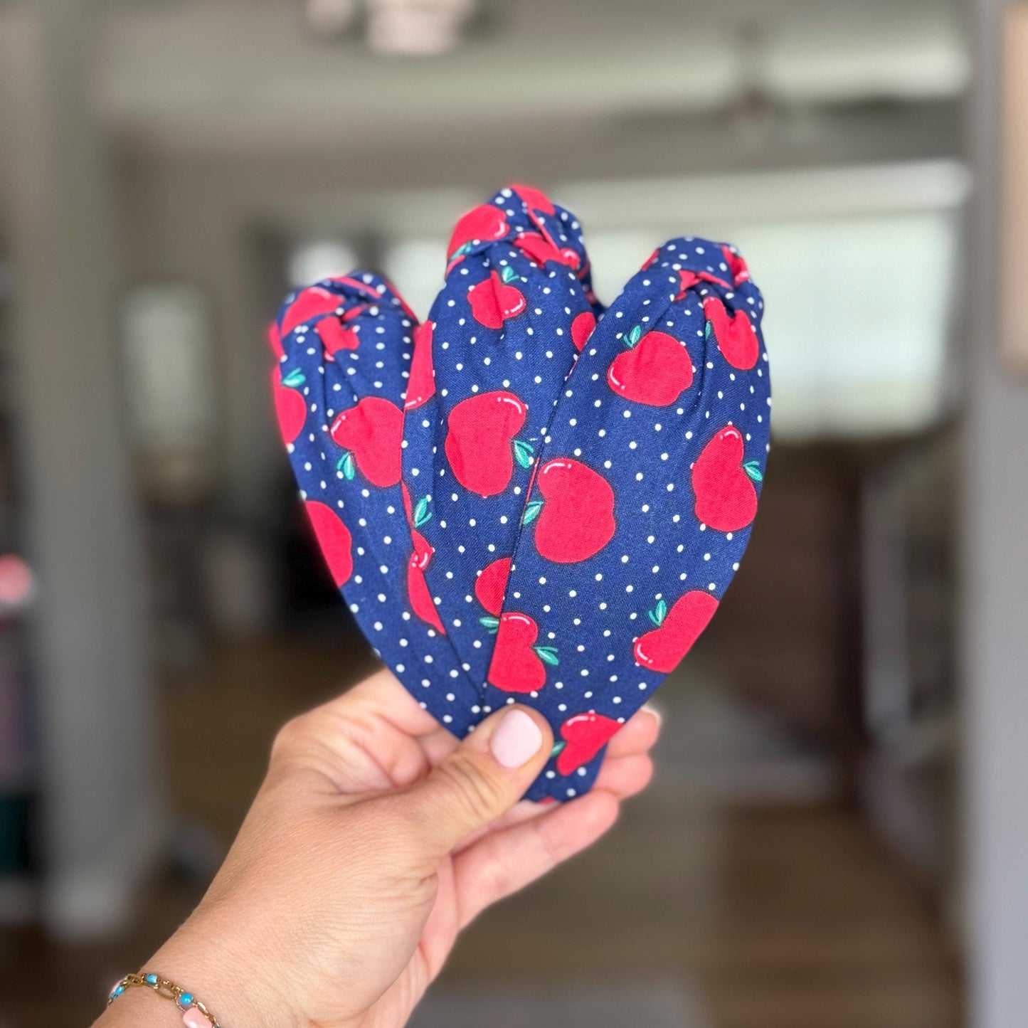 Navy & Red Apple Headband