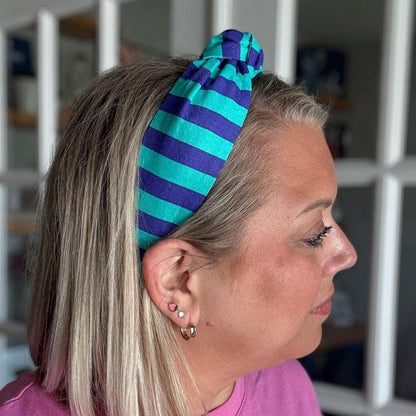 Teal & Purple Chunky Stripe Headband