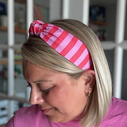 Pink & Red Chunky Stripe Headband