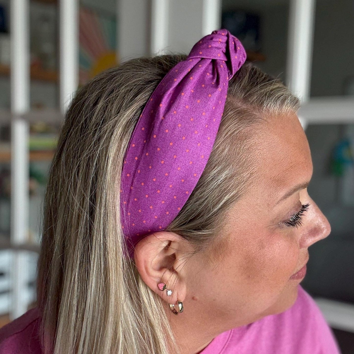 Purple & Pink Micro Dot Headband