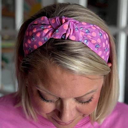 Purple and Neon Orange Floral Headband