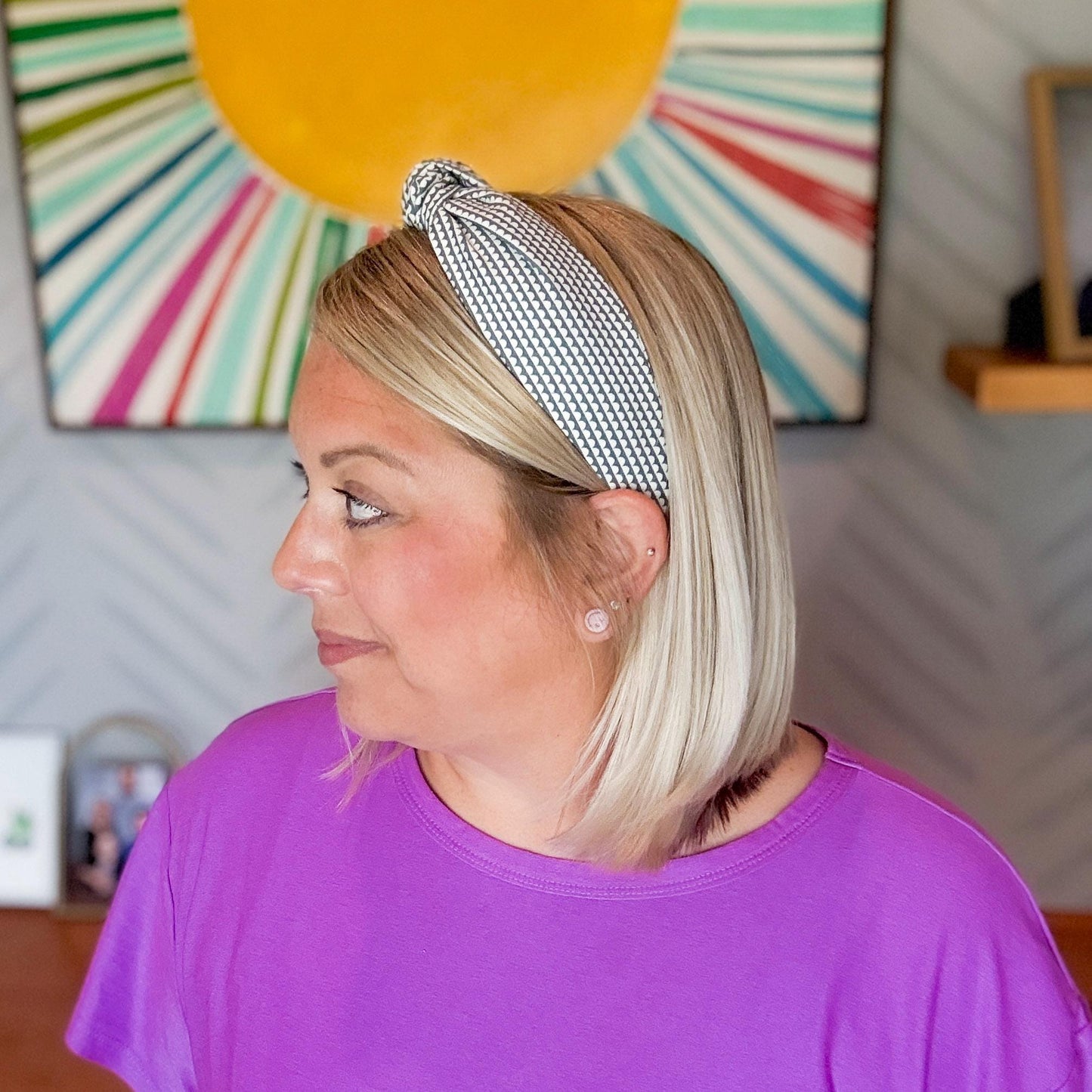 Slate Grey & White Headband