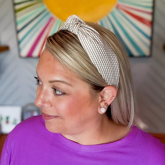 Beige & White Headband