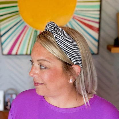 Navy Blue & White Headband