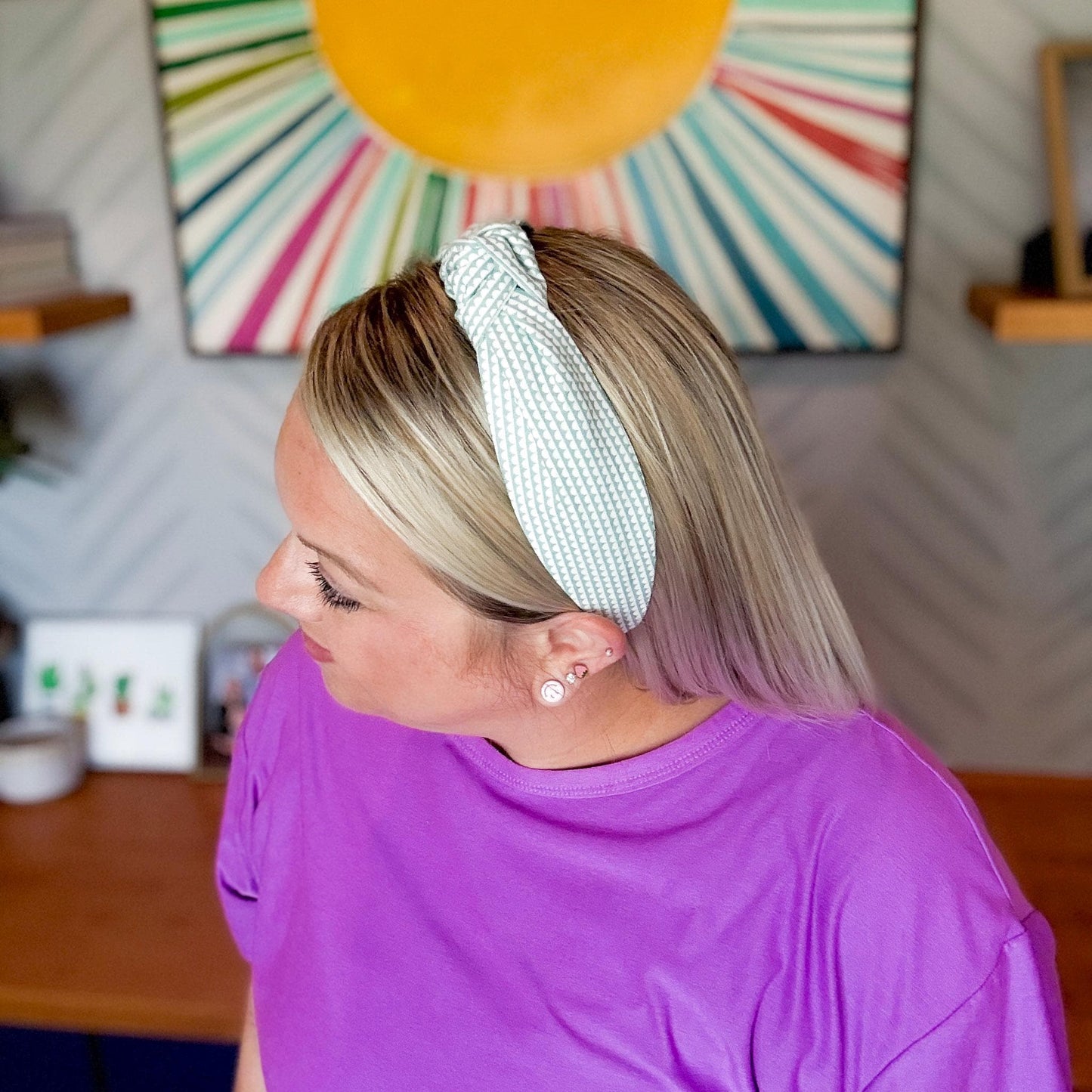 Seafoam & White Headband