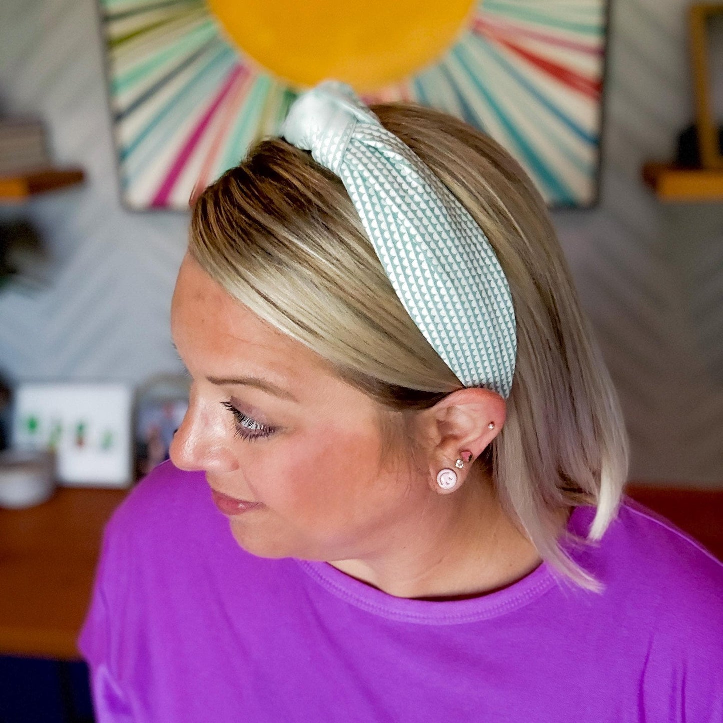 Seafoam & White Headband