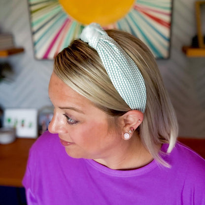 Seafoam & White Headband