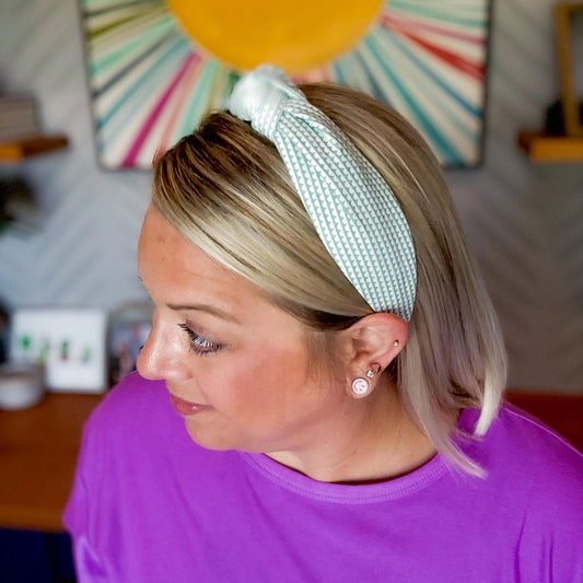 Seafoam & White Headband