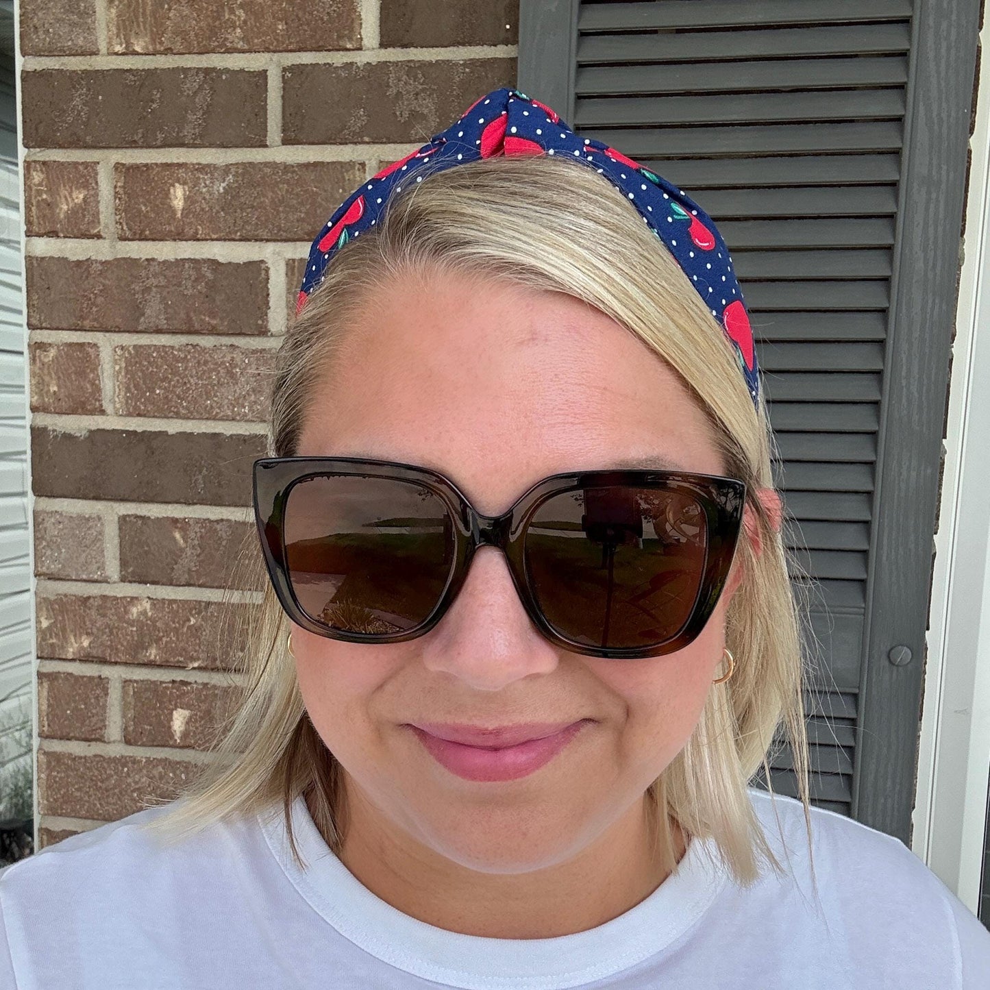 Navy & Red Apple Headband