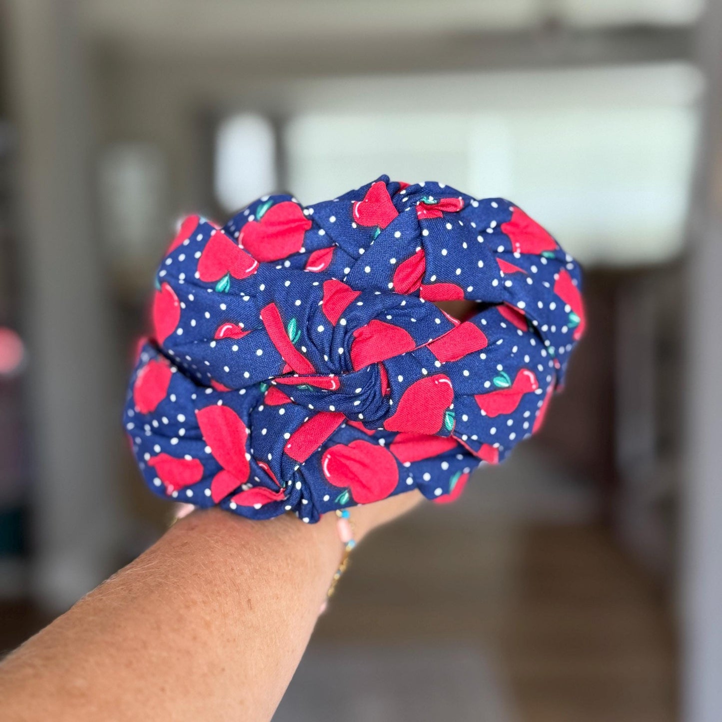 Navy & Red Apple Headband