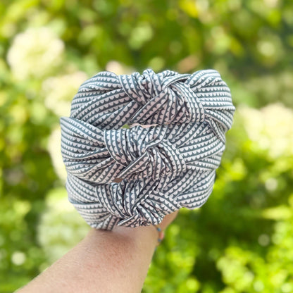 Slate Grey & White Headband