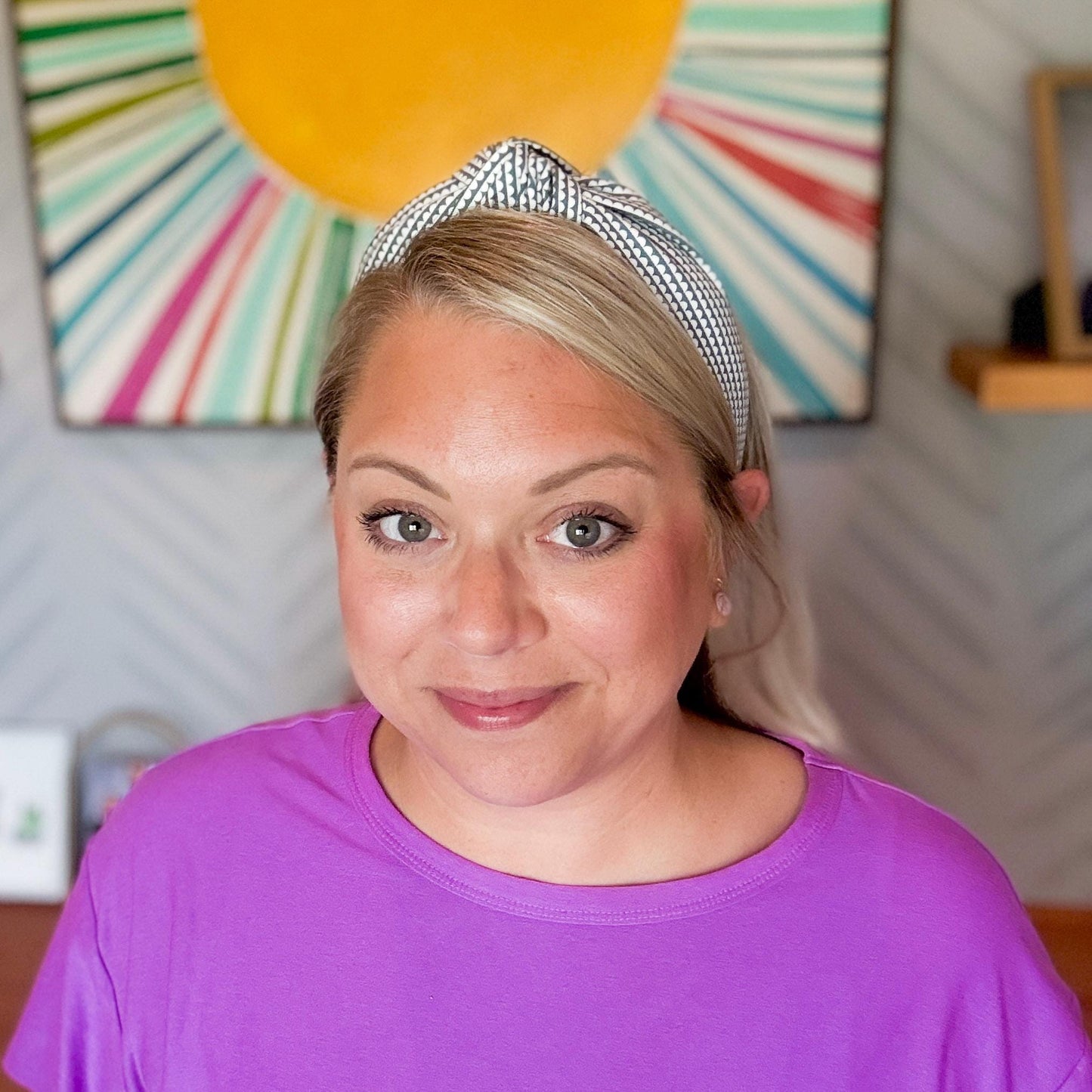 Slate Grey & White Headband