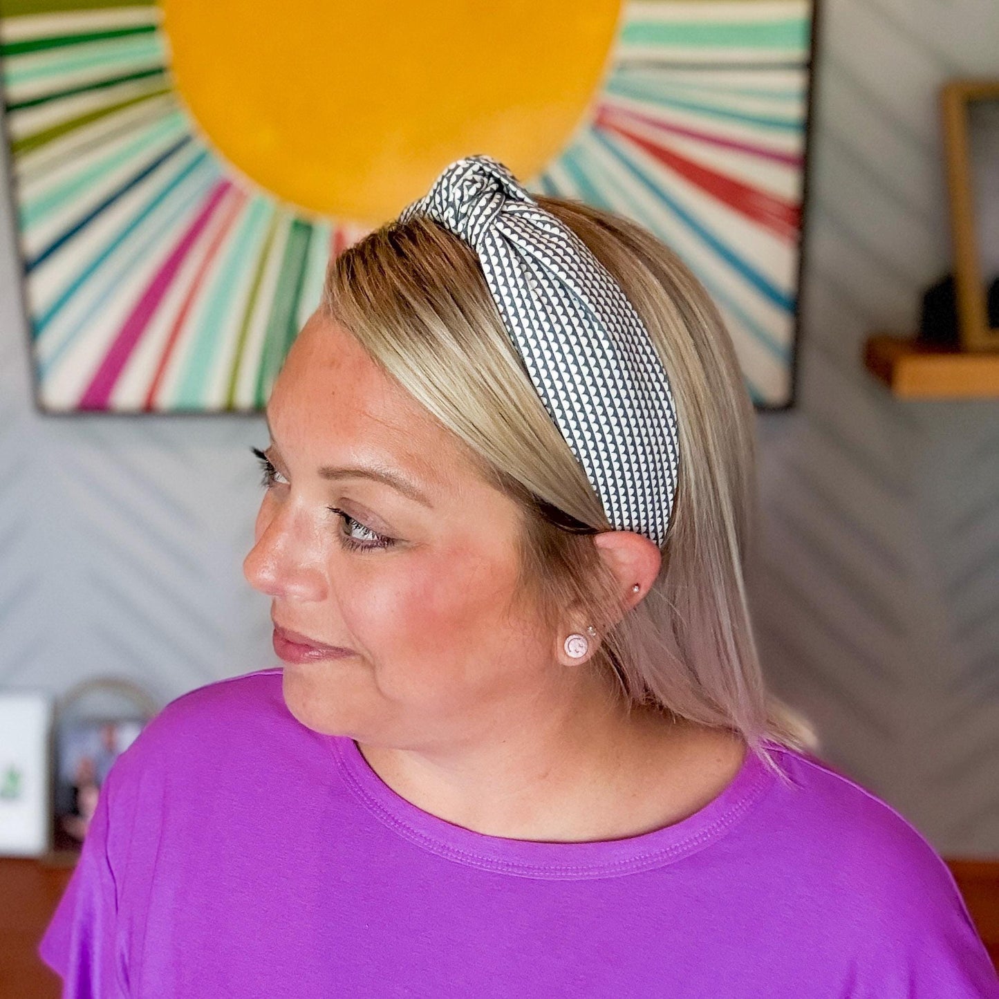 Slate Grey & White Headband