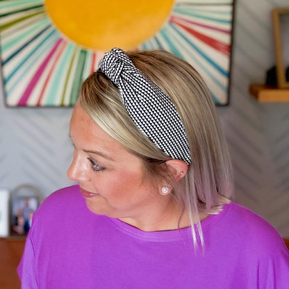 Navy Blue & White Headband