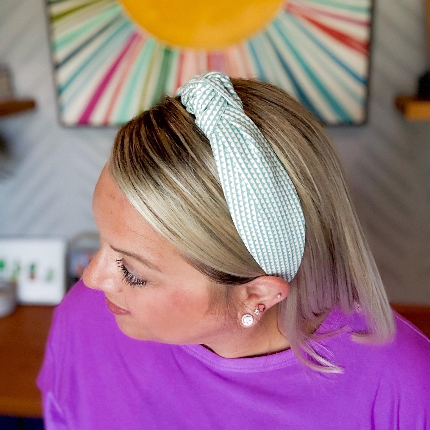 Seafoam & White Headband