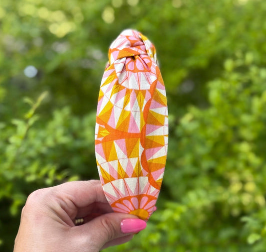 Orange and White Headband
