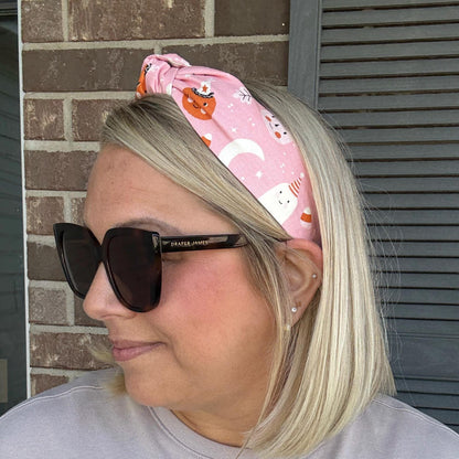 Spooky Cute Pink Topknot Headband | Halloween Headband