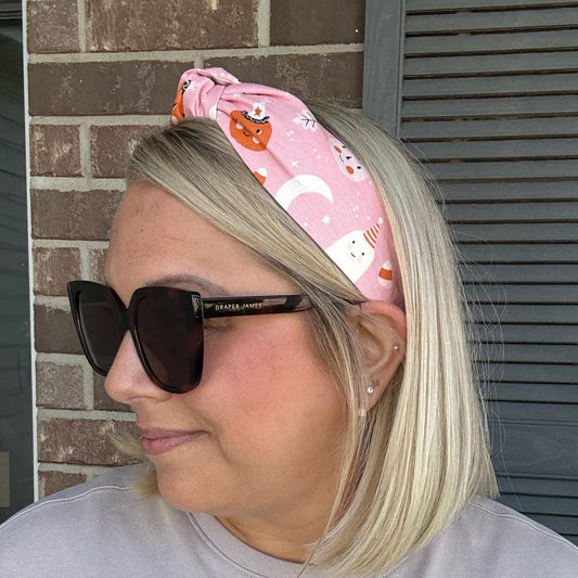 Spooky Cute Pink Topknot Headband | Halloween Headband