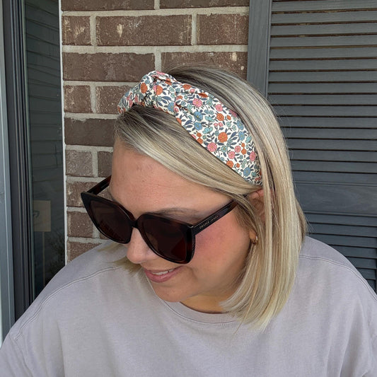 Colorful Fall Floral Topknot Headband