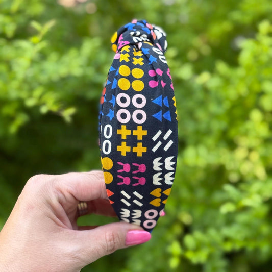 Black Headband with Colorful Pattern