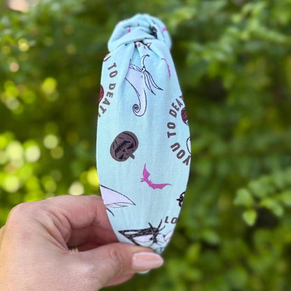 Nightmare Before Christmas Headband, Jack Skellington, Zero the Dog, Comfortable Topknot Headband, Women & Girls (age 5+)