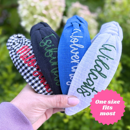 Custom Embroidered Topknot Headband