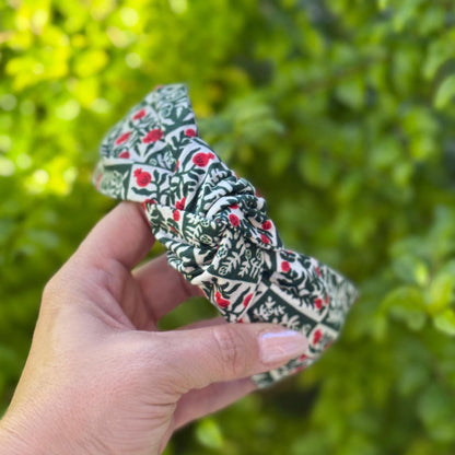 Green & Red Yuletide Christmas Headbands | Made with Rifle Paper Company Fabric