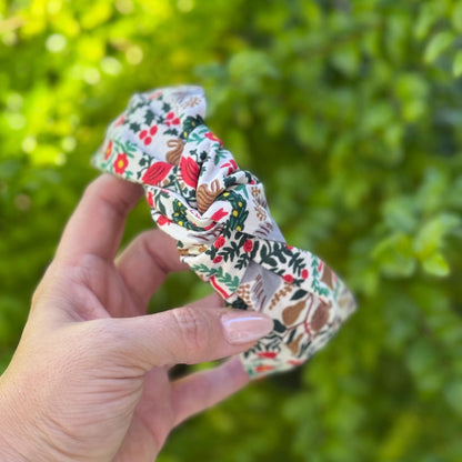 Cream Christmastide Headbands | Made with Rifle Paper Company Fabric