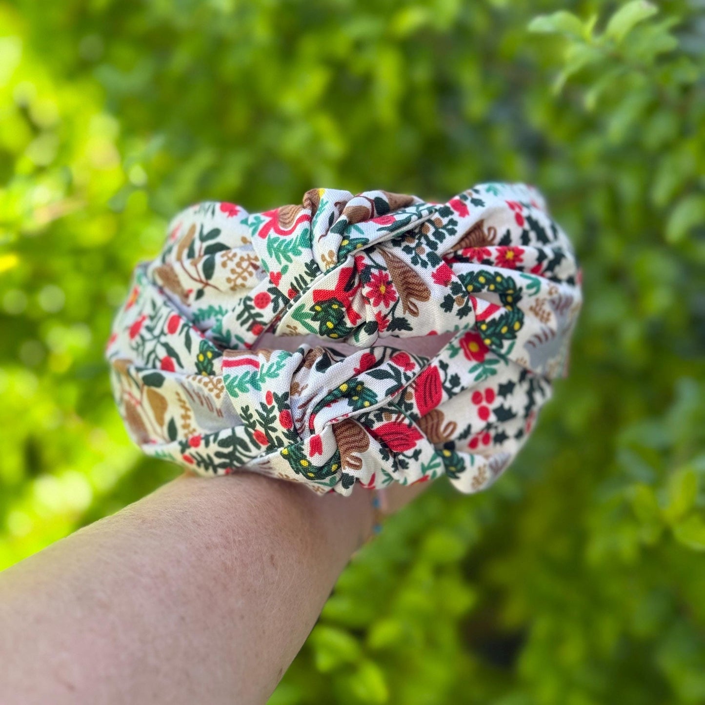Cream Christmastide Headbands | Made with Rifle Paper Company Fabric