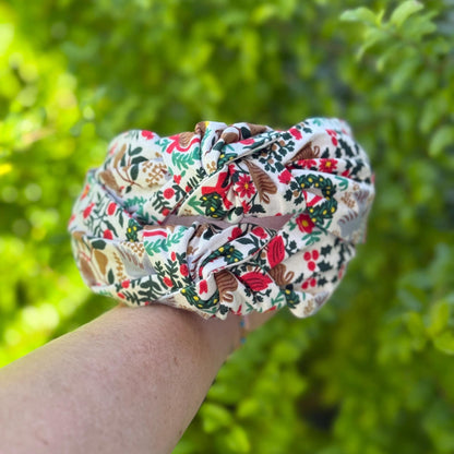 Cream Christmastide Headbands | Made with Rifle Paper Company Fabric