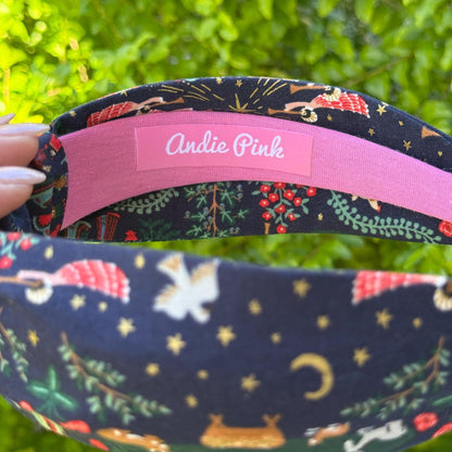 Navy & Gold Nativity Topknot Headband | Made with Rifle Paper Company Fabric