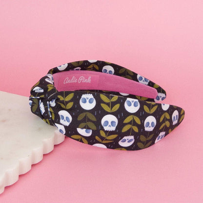 Black Skeleton Plant Topknot Headband | Halloween Headband