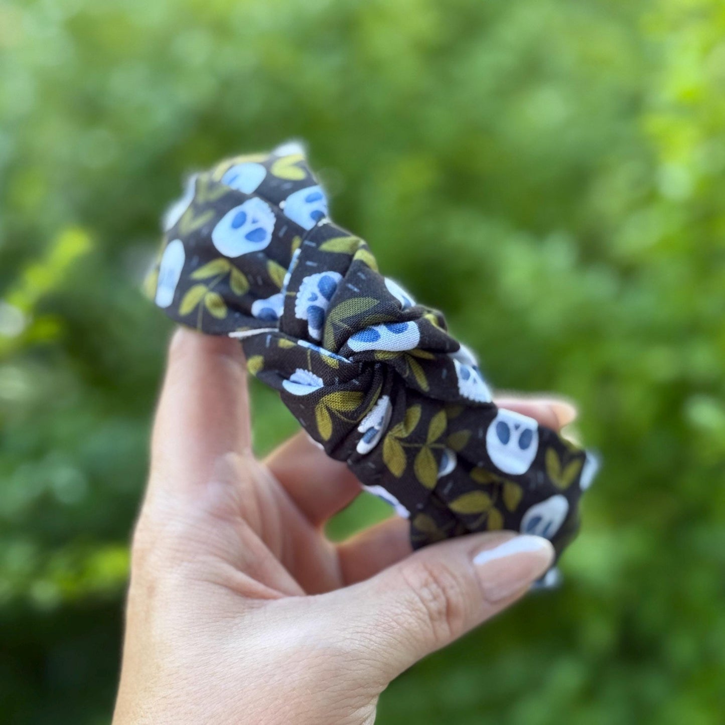 Black Skeleton Plant Topknot Headband | Halloween Headband