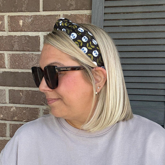 Black Skeleton Plant Topknot Headband | Halloween Headband