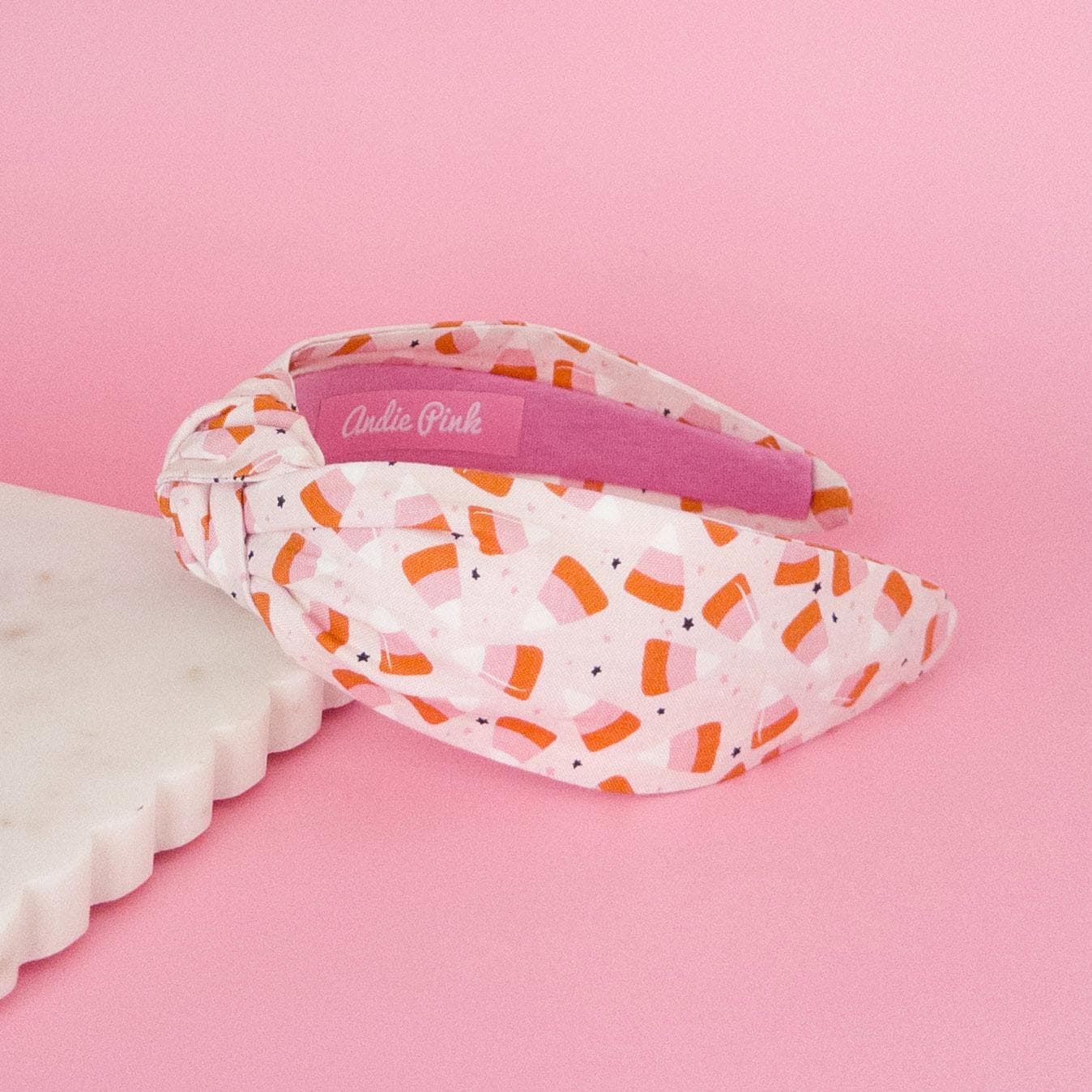 Pink Candy Corn Topknot Headband | Halloween Headband