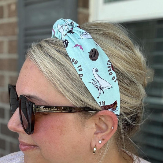 Nightmare Before Christmas Headband, Jack Skellington, Zero the Dog, Comfortable Topknot Headband, Women & Girls (age 5+)