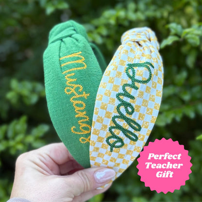 Custom Embroidered Topknot Headband