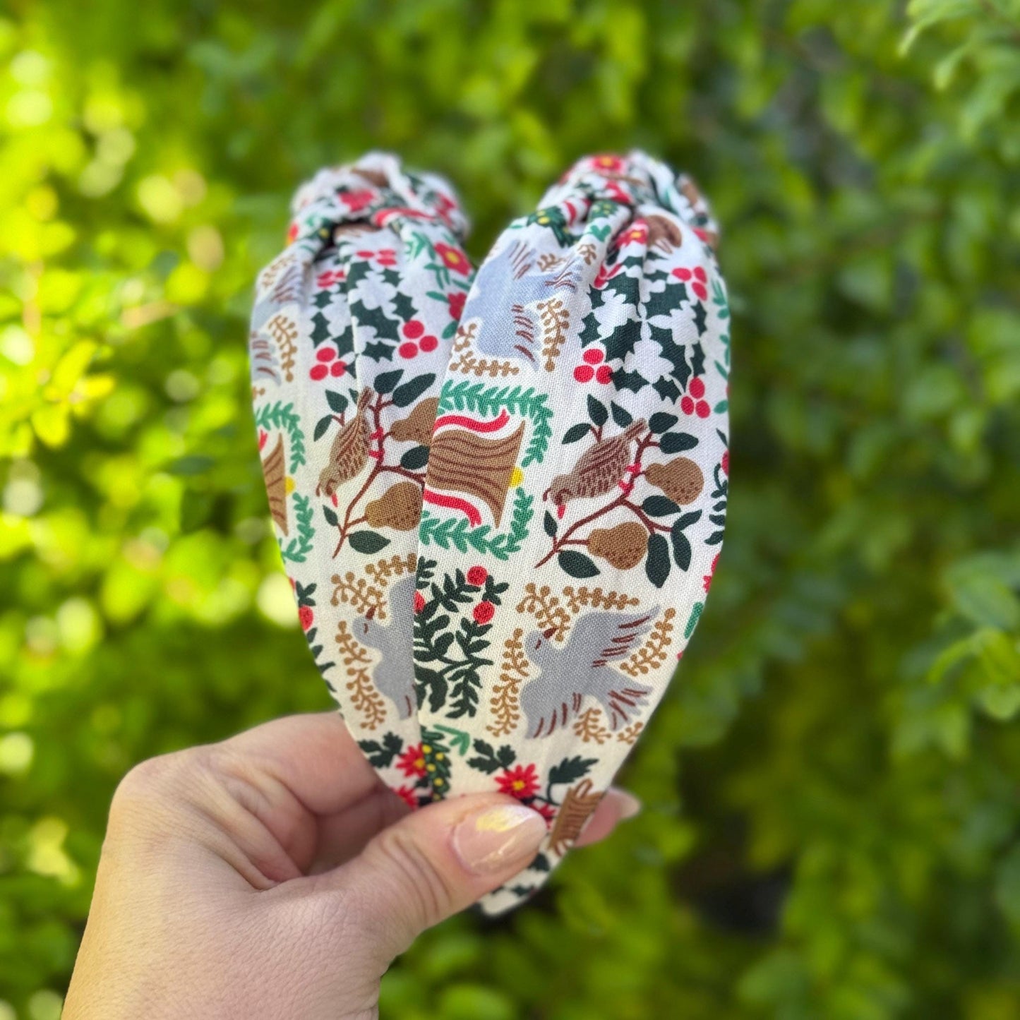 Cream Christmastide Headbands | Made with Rifle Paper Company Fabric