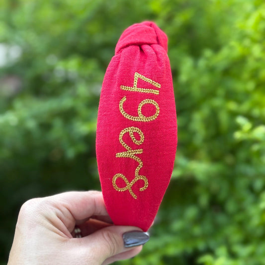 49ers Embroidered Topknot Headband