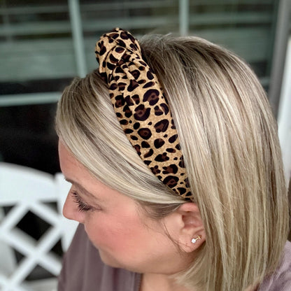 Classic Brown & Black Leopard Print Headband