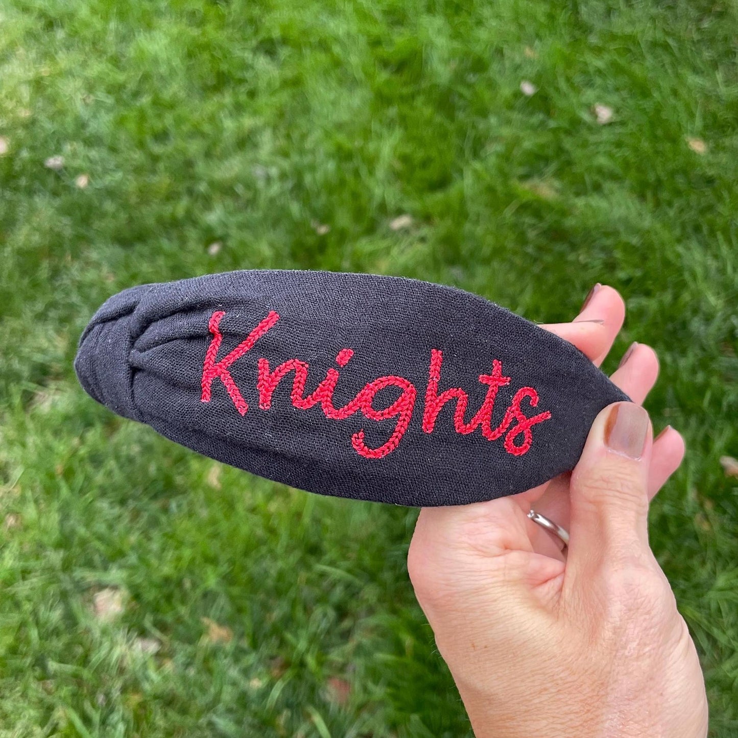 Knights Embroidered Topknot Headband