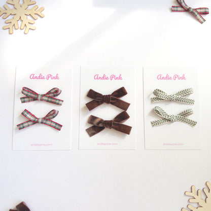 Chocolate Brown Hair Bows for Toddlers & Babies