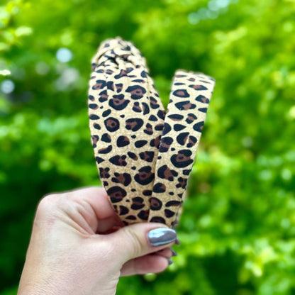 Classic Brown & Black Leopard Print Headband