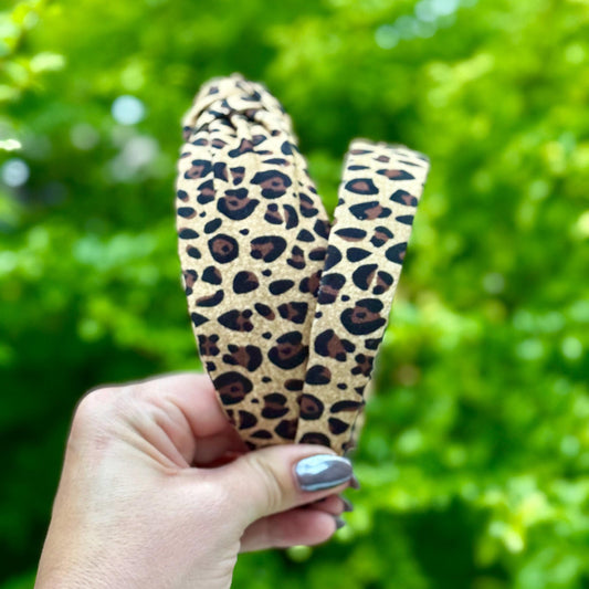 Classic Brown & Black Leopard Print Headband