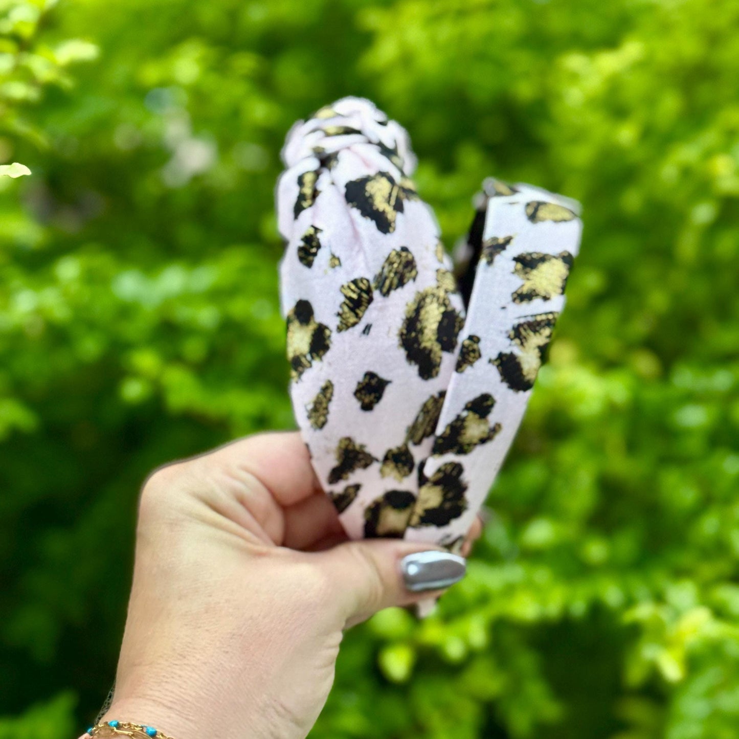 Pink and Gold Leopard Print Headbandded headband