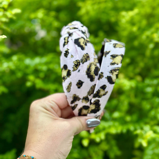 Pink and Gold Leopard Print Headbandded headband