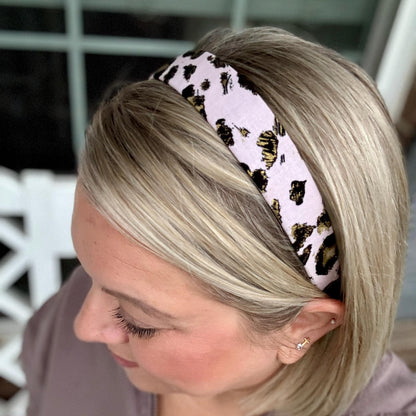 Pink and Gold Leopard Print Headbandded headband