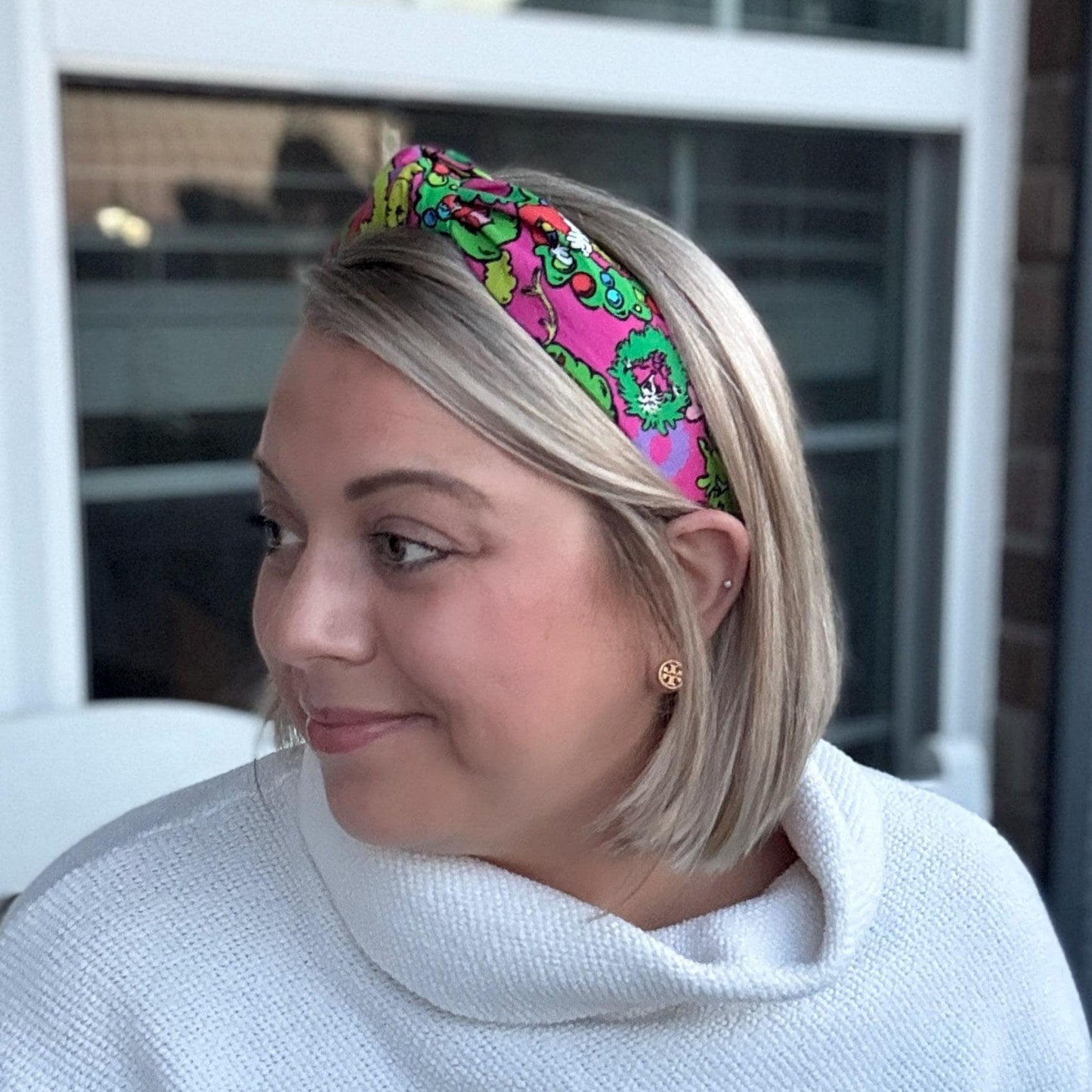 Pink Grinch Christmas Headband