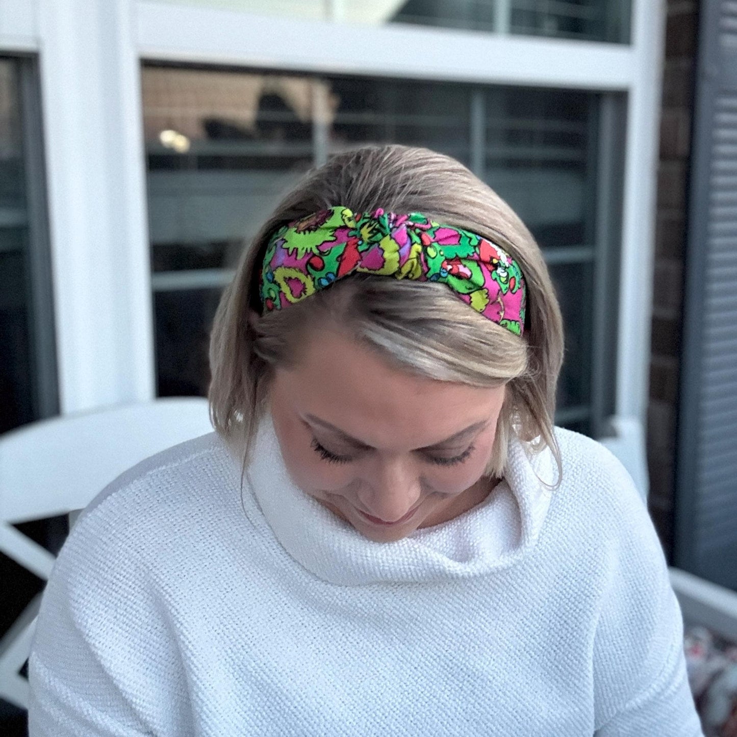 Pink Grinch Christmas Headband